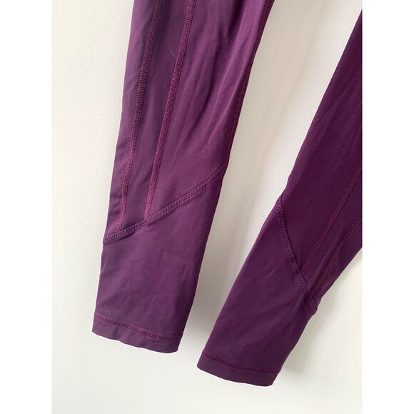 Lululemon Berry Red Cropped Workout Leggings Size 4 - Picture 5 of 6